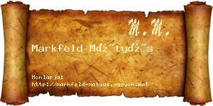 Markfeld Mátyás névjegykártya